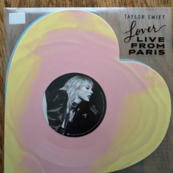 Taylor Swift Heart-Shaped Vinyl - Pink and Yellow - Picture 1 of 3
